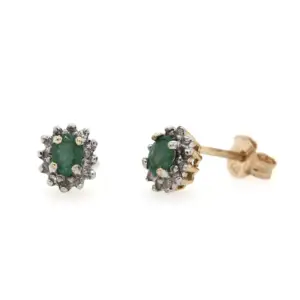 Oval Gemstone Diamond Earrings