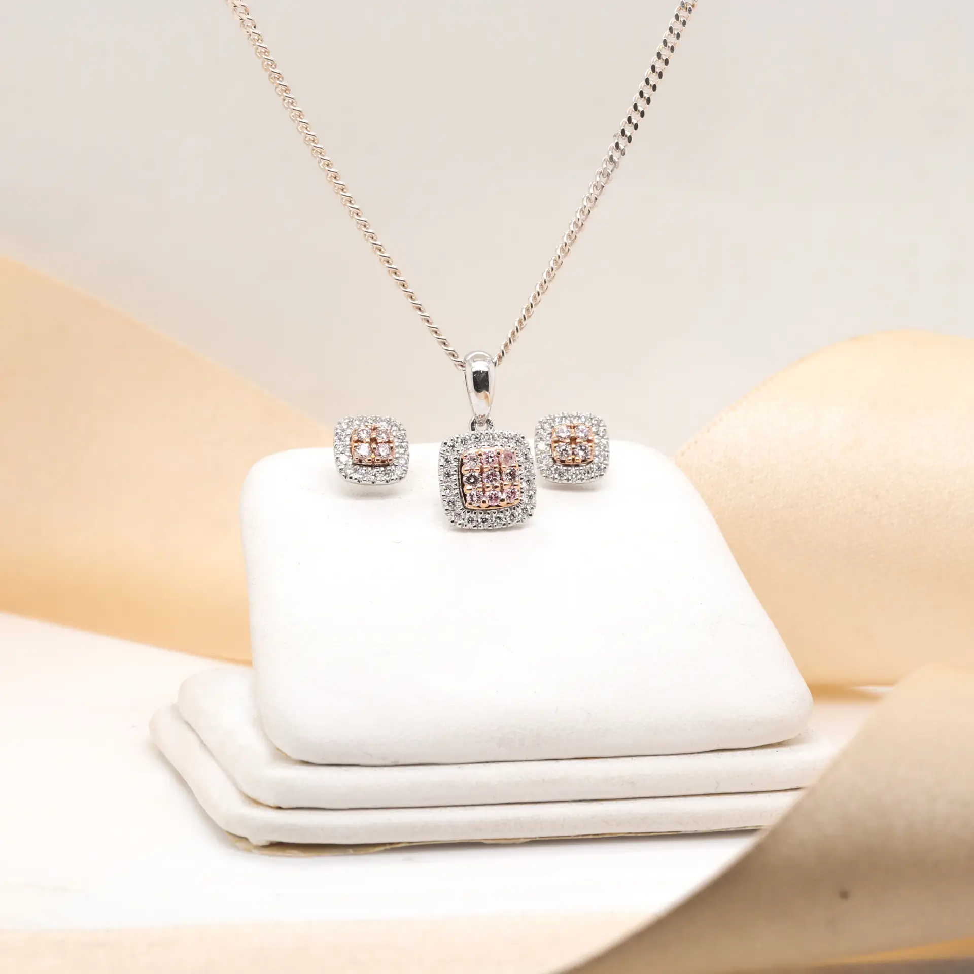 Argyle Pink Diamond Cluster Earrings - Image 2