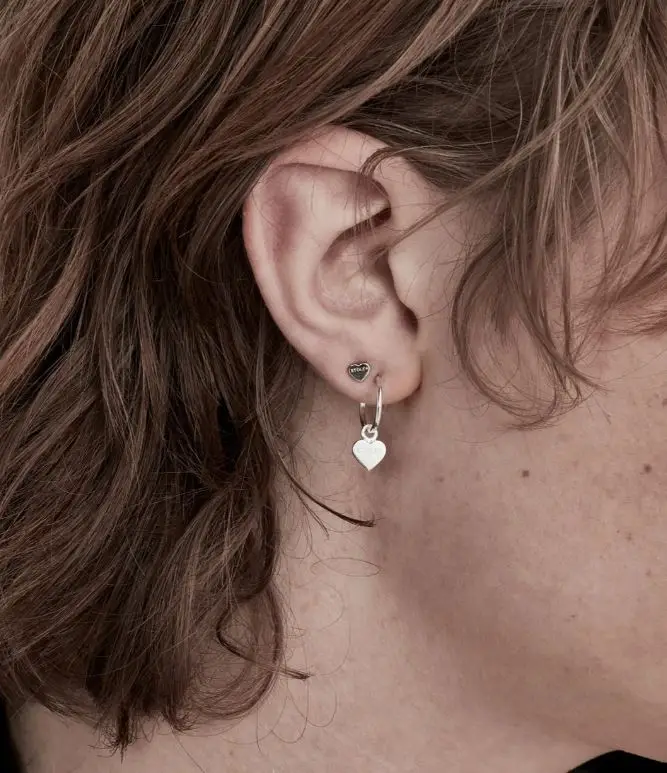 Stolen SS Heart Logo Stud Earrings - Image 2
