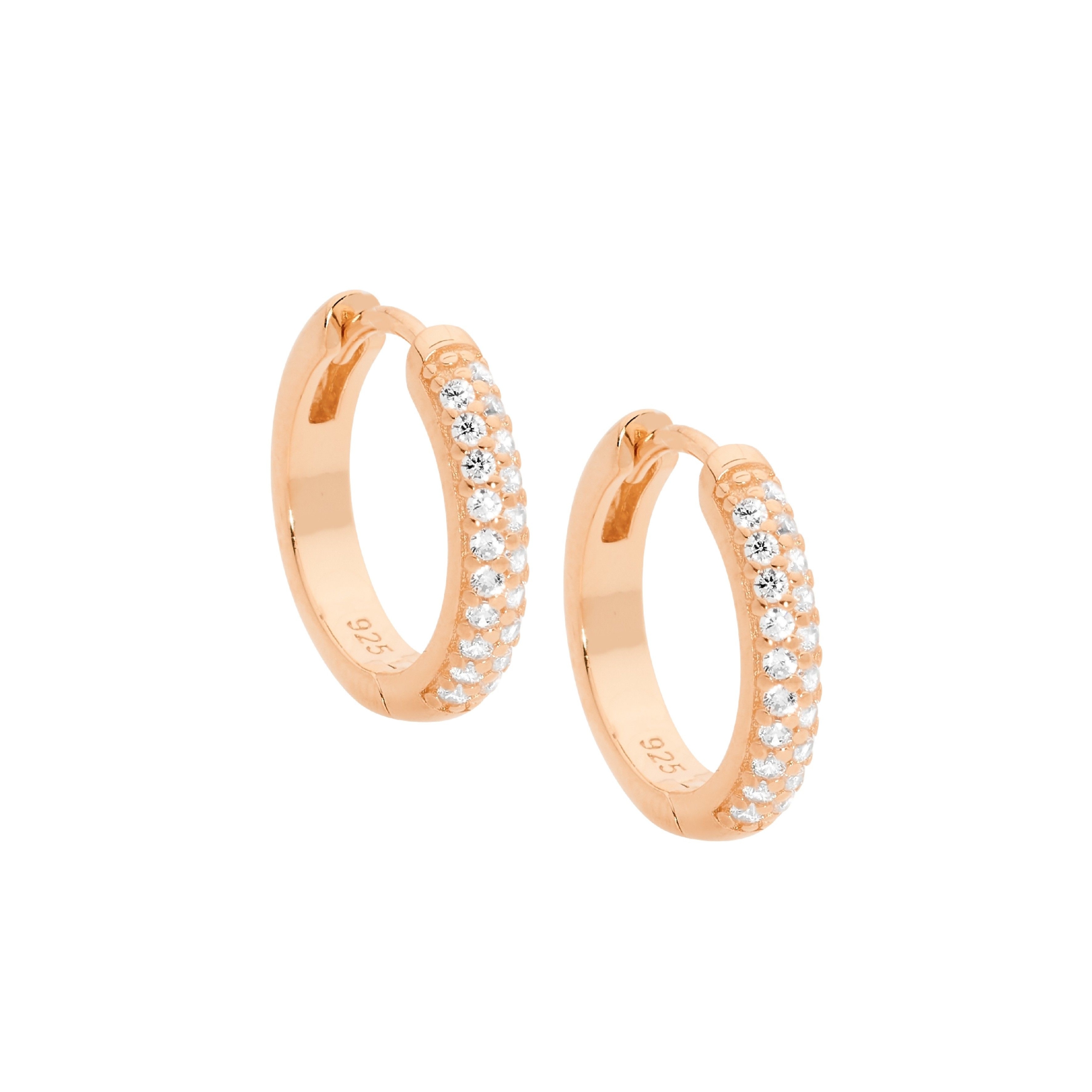 Ellani CZ Rose Hoop Earrings - Grieve Diamond Jeweller