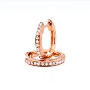 Rose Gold Diamond Hoops