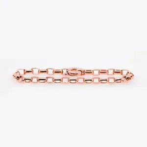 Rose Gold Oval Belcher Bracelet