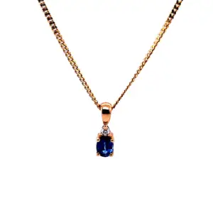 Ceylon Sapphire & Diamond Pendant
