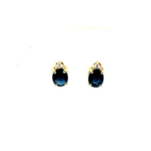 9ct Sapphire & Diamond Studs