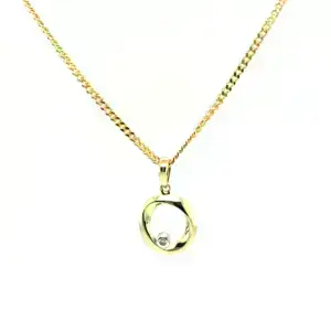 9ct Gold Oval Diamond Pendant