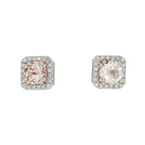9ct Rose Gold Morganite Studs