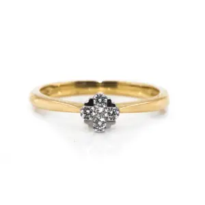 9ct Yellow Gold Diamond Cluster Ring