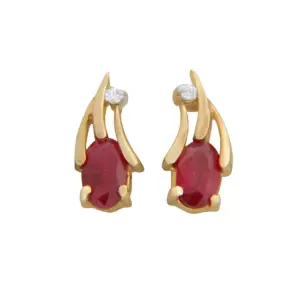 Gemstone Teardrop Studs