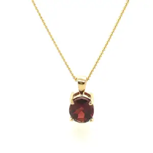 9ct Yellow Gold Garnet Pendant