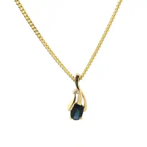 9ct Yellow Gold Sapphire Pendant