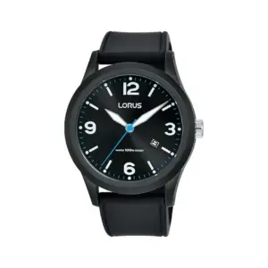 Lorus Black Silicon Watch