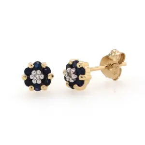 Gemstone Flower Cluster Studs
