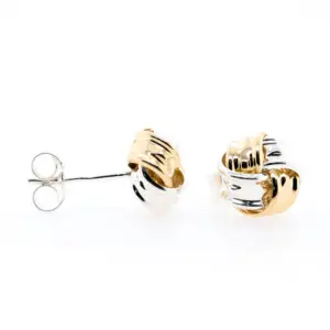 Gold Bitone Knot Studs