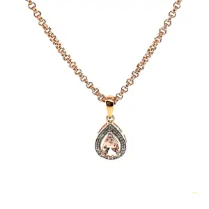 9ct Morganite Pear Pendant