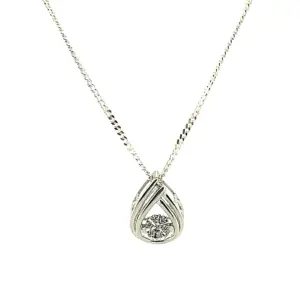 White Gold Dancing Diamond Pendant