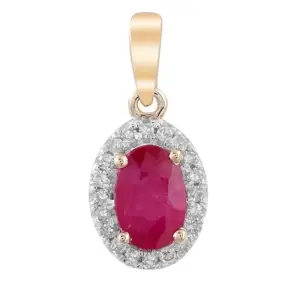 9ct Ruby & Diamond Pendant