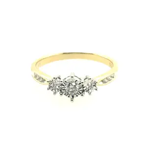 Illusion Set Three Stone Ring