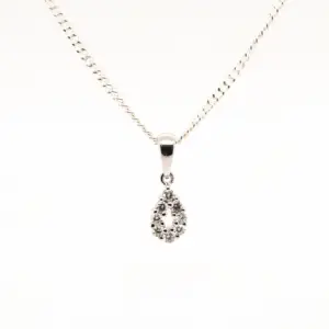 Diamond Pear Cluster Pendant