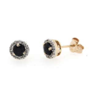 Round Gemstone Diamond Earrings