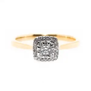 Cushion Shape Cluster Ring