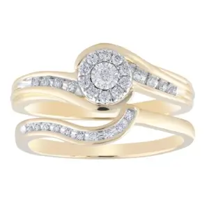 9ct Diamond Cluster Ring Set