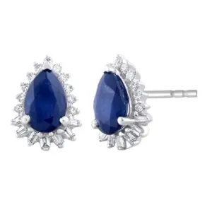 Pear Sapphire & Diamond Studs