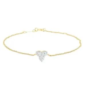 9ct Three Diamond Fine Bracelet