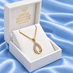9ct Diamond Pear Shape Pendant