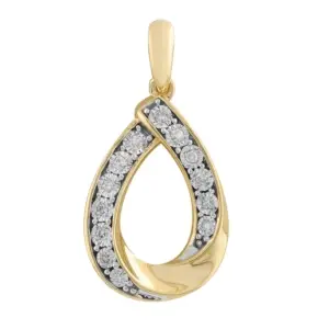 9ct Diamond Pear Shape Pendant