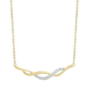 9ct Diamond Wave Pendant
