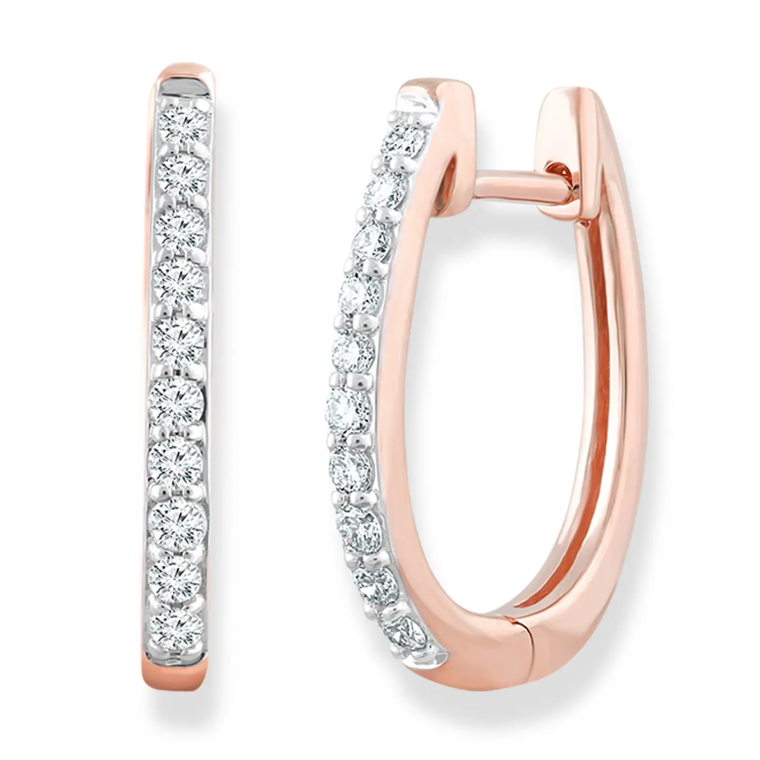 9ct Gold Diamond Huggie Hoops - Image 5