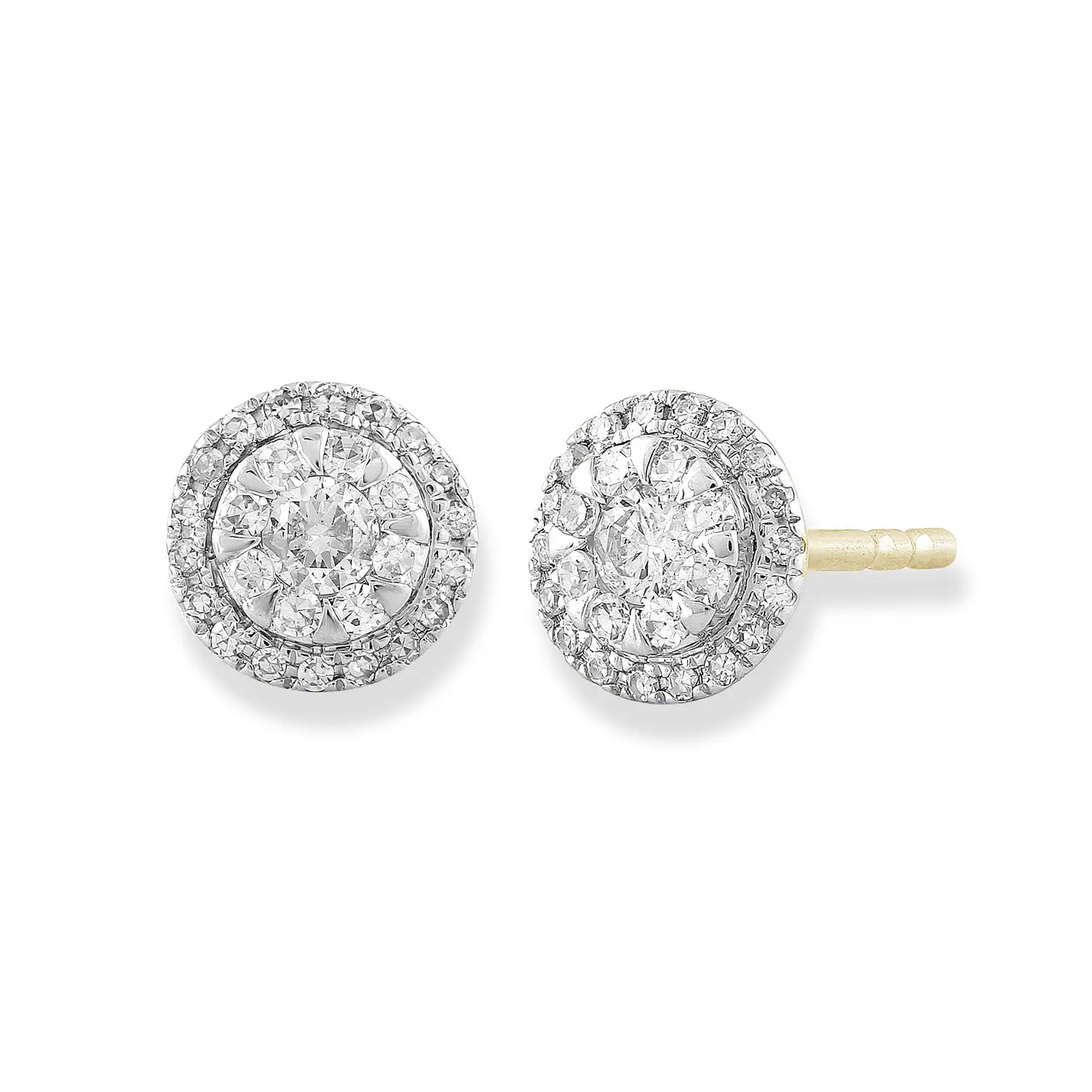 9ct Diamond Cluster Studs - Image 3