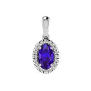 Oval Sapphire & Diamond Pendant