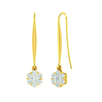 Diamond Cluster Hook Earrings - Grieve Diamond Jeweller
