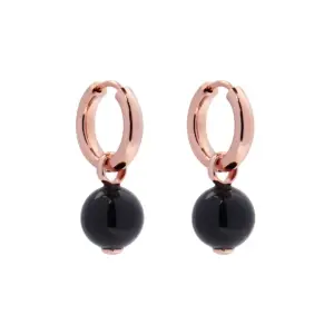 Najo Rose Onyx Hoops