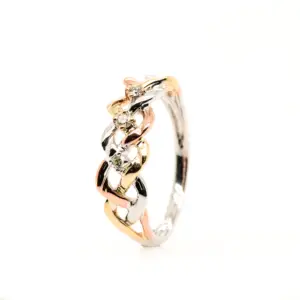 Plaited Multi-Tone Dress Ring