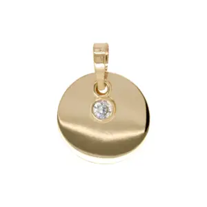 9ct Flat Round Disk Pendant