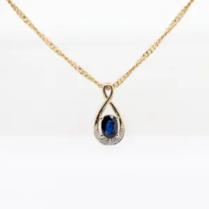Sapphire & Diamond Twist Pendant