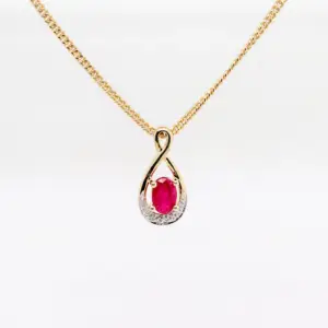 Ruby & Diamond Twist Pendant