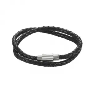 Black Leather Neck Chain Short