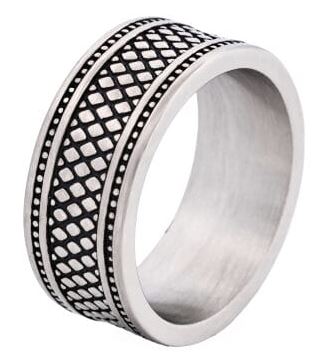 Men's Stainless Steel Grey Ring