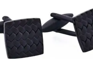 Black Stainless Steel Pattern Cufflinks