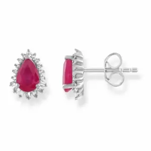 Teardrop Ruby Diamond Studs