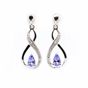 Tanzanite Diamond Drop Earrings