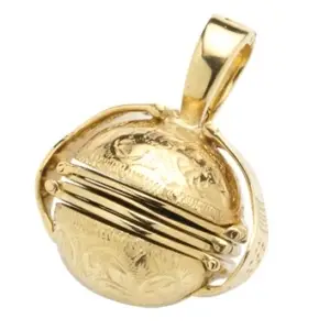 9ct  Yellow Gold Photo Ball Pendant