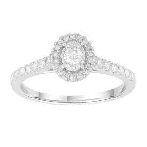 Solitaire Halo Engagement Ring