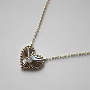 9ct Yellow Gold Heart Design Pendant Diamond .09ct