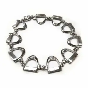 Stirling Silver Horse Stirrup Bracelet 20cm