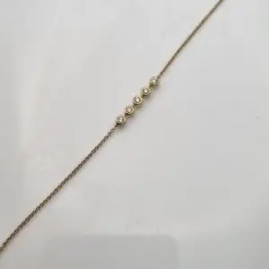 9ct Yellow Gold 5 Diamond Rub Over Bracelet