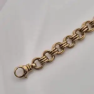 9CT YELLOW GOLD TRIPLE LINK BRACELET
